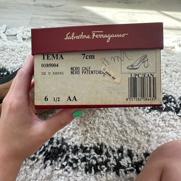 Vintage Ferragamo Nero Patent Calf Slingback Heels
- Size (6.5) - Picture 10 of 10